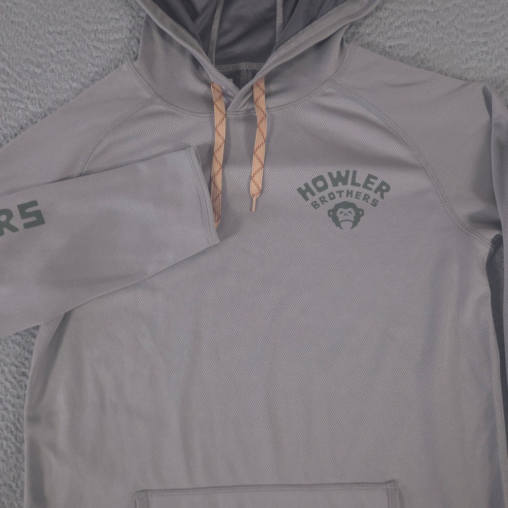 Howler Brothers Hoodie Mens M Grey Loggerhead Lightweight Polyester Thumbholes